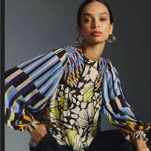 Anthropologie Bl-nk Miranda Peasant Blouse